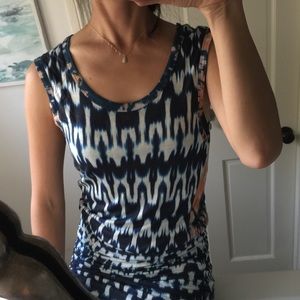 Anthropologie Blue Tie Dye Cocoon Dress